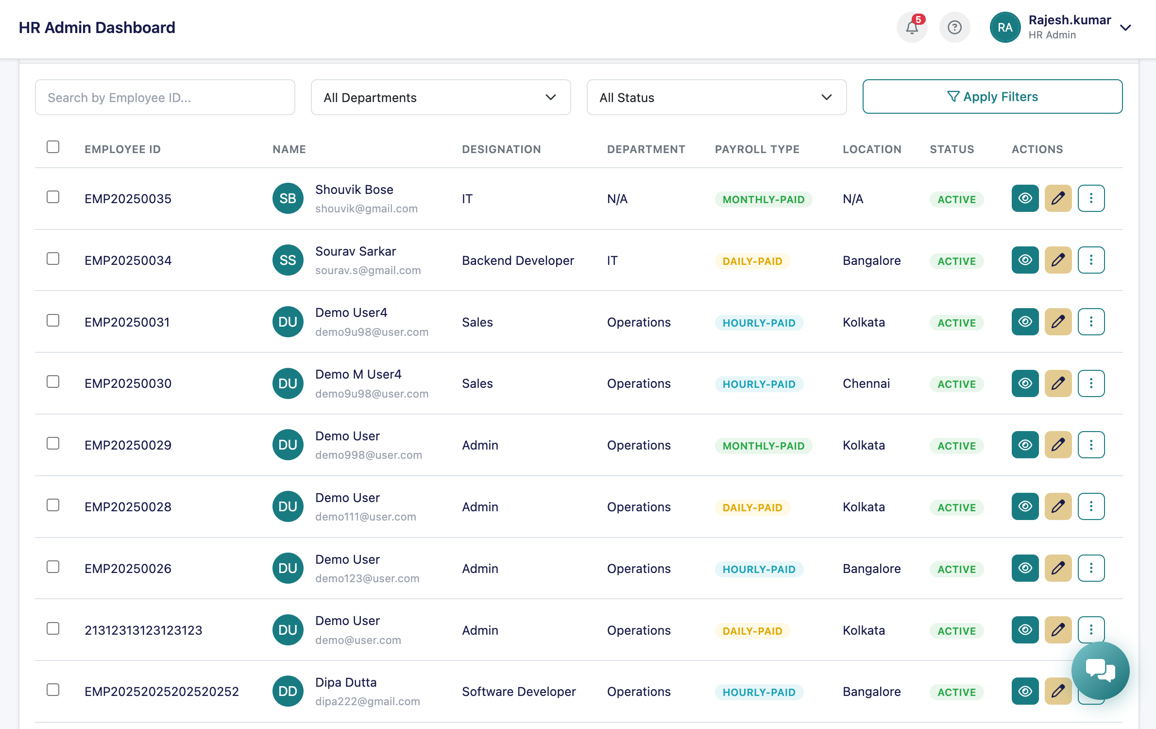 Real-Time Employee Metrics